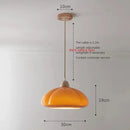 The Ideal Modern Kitchen Glass Pendant in orange, Nordic design, 30cm width, 19cm height, adjustable cable length.