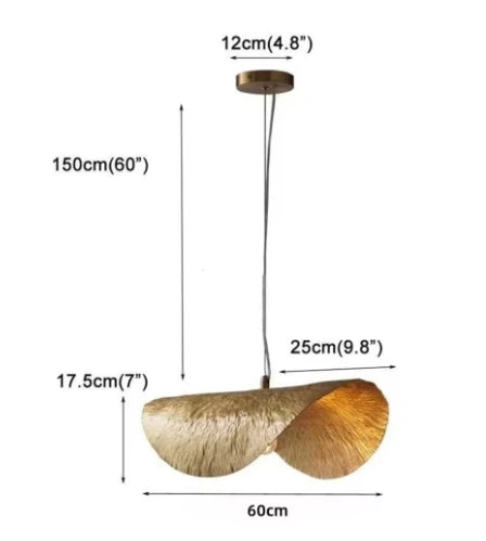 Gold Ginkgo Leaf Pendant Light