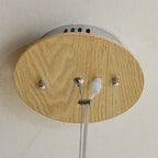 Solid Wood Oak Chandelier - Modern LED Fixture