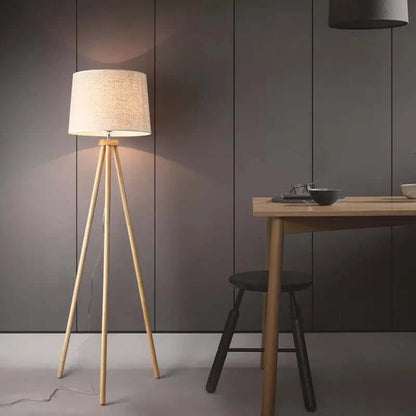 Lamps, Lamps, Lamps, Wooden Tripod Floor Lamp