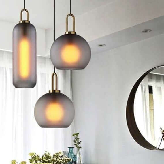 Ceiling Light Fixtures, Ceiling Light Fixtures, Ceiling Light Fixtures, Grey Frosted Sphere Glass Hanging Lamp