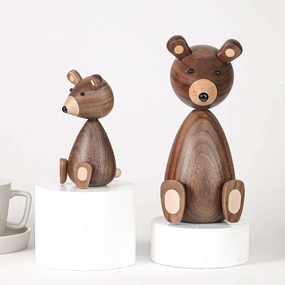 Decor, Decor, Decor, Danish Wooden Brown Bear Family Ornaments