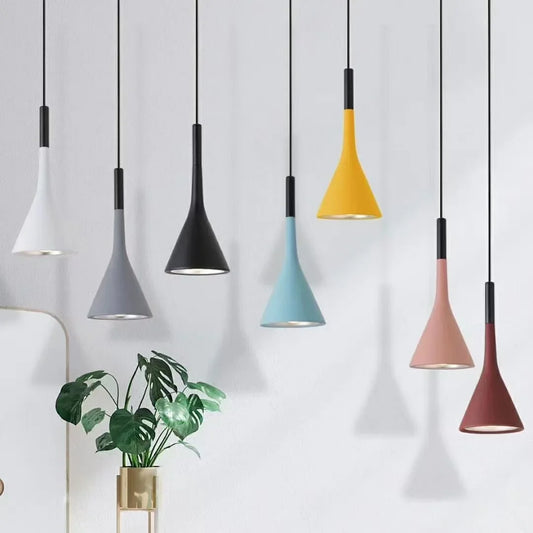 Suspensions LED modernes multicolores E27 pour cuisine, luminaires d'intérieur, chambre à coucher, salle à manger, lampe suspendue, abat-jour, lustres de maison