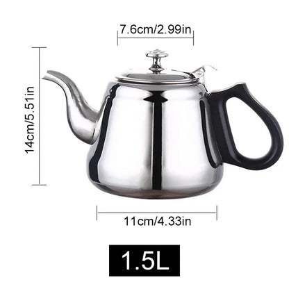 Stylish Electroplated Stainless Steel Teapot - 1.2L, 1.5L, 2L