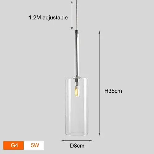 Neo Transparent Scandinavian Light Fixture, adjustable pendant lamp with clear glass and sleek design.
