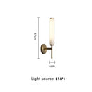Stylish Art Deco Brass Wall Lamp with frosted glass and brass finish, dimensions 47cm height and 6cm width.