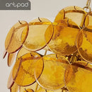Tiered Glass Disc Chandelier in Nickel Finish