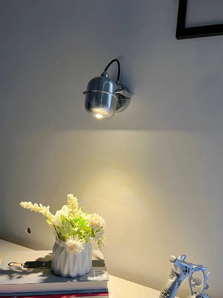 Chrome Wall Spotlight with Adjustable Arm