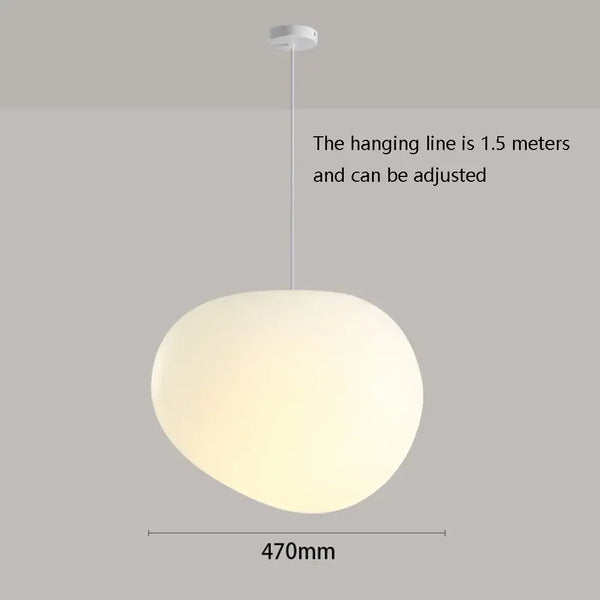 Simple Nordic Restaurant Pebble Chandelier with adjustable hanging line and modern minimalist design.