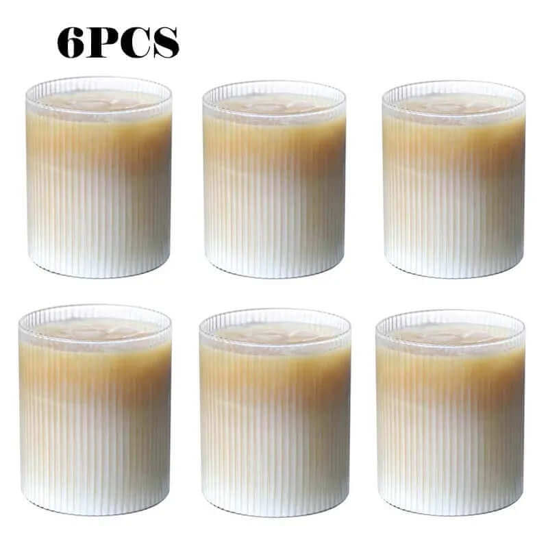 Tumblers, Tumblers, Tumblers, Set of 300ML Ribbed Mi-Century Modern Old Fashioned Glass