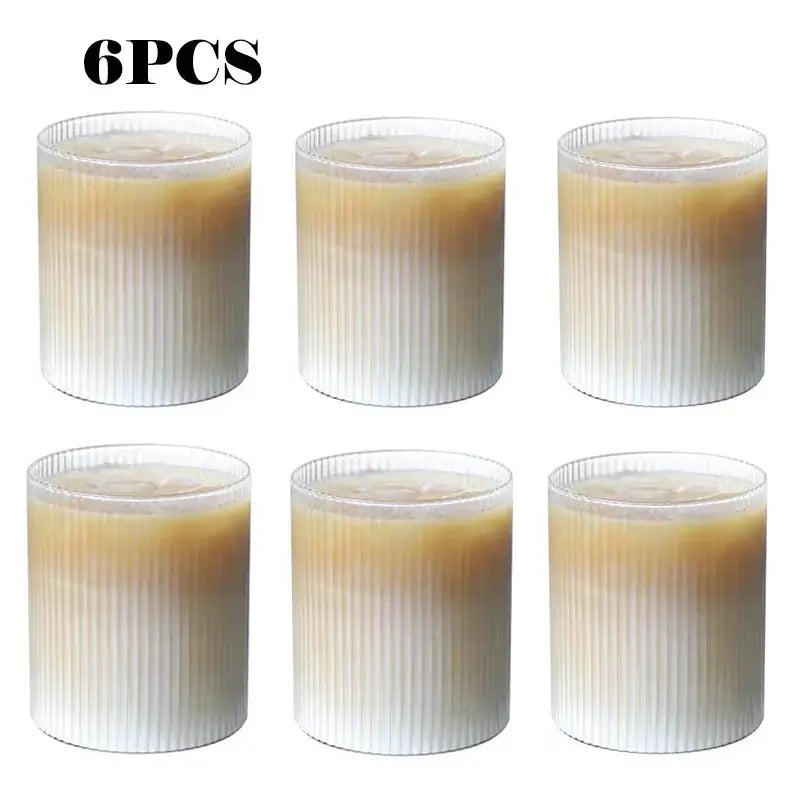 300ML Ribbed Mid-Century Modern Glass Set