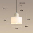 Colourful Glass Pendant (15cm x 16cm) in beige with adjustable length and sleek design.
