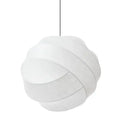 White pendant lamp with a unique design on a white background