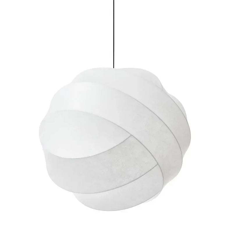 Japanese Silk Fabric Pendant Light in White