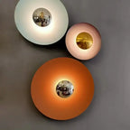Modern Nordic Circle Wall Light - 30 cm, Gold Accents
