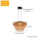 Layered Glass Pendant Light – Modern Amber, Green or Smoke Grey LED Suspension with adjustable 150cm wire.