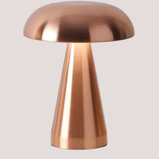 Touch Dimming Rechargeable USB Metallic Table Lamp in a modern copper finish, ideal for desks and tables with adjustable light settings.