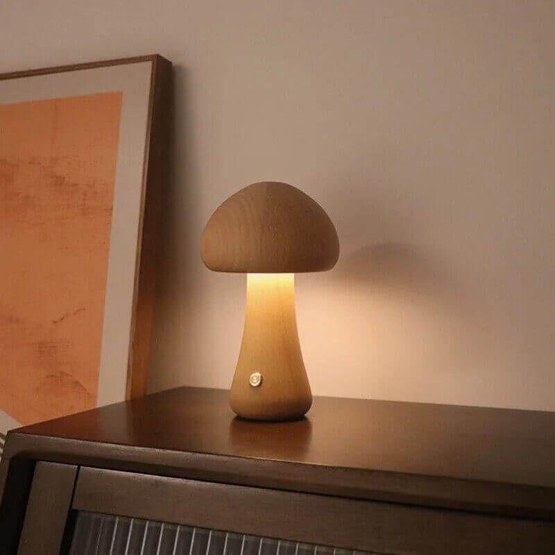 Designer mushroom store lamp