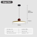 Modern Minimalist Pendant Lamp – Elegant Bedside & Dining Room Lighting in beige and red, adjustable height, LED light source.
