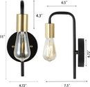 Nordic Bend Pipe Wall Lamp – Sleek Gold or Black Iron Lighting Fixture with dimensions 11" height and 6.5" width.