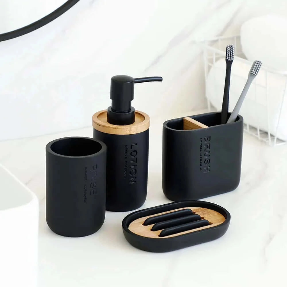 Elegant Designer Bathroom Accessories Set – Sleek & Modern Black or White