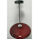 70s Dine In Kitchen Ceiling Light in red with chrome details, showcasing retro 70s design and modern charm.