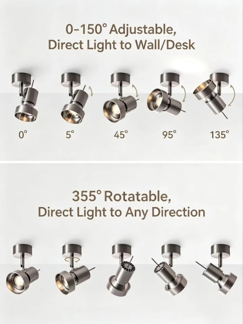 Adjustable, Rotatable Brushed Nickel Spotlight