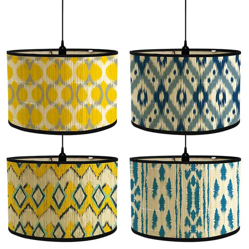 African Geometric Lamp Shade - Bamboo Drum