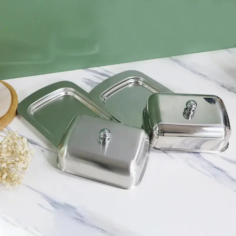 Kitchen Organizers, Kitchen Organizers, Kitchen Organizers, Classic Stainless Steel Butter Dish