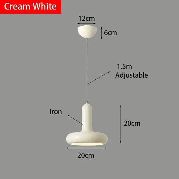 60s Scandinavian Style Kitchen Pendant Lamp dimensions adjustable cream white design