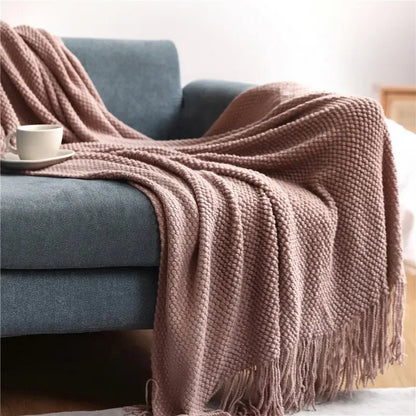 Nordic Style Knitted Throw