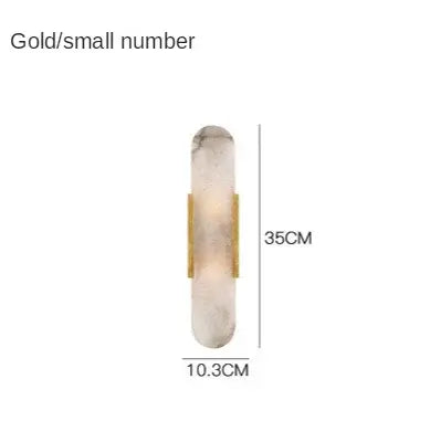 Posh Marble & Gold Roman Villa Sconce showcasing elegant gold and marble design with dimensions 35cm by 10.3cm.