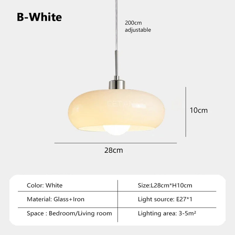 Bauhaus Glass LED Hanging Light I Orange/ White I Various Designs