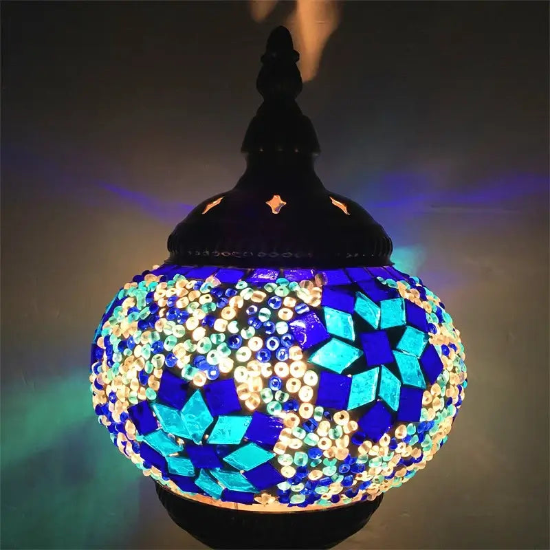 Turkish Mosaic Pendant Light – Handmade LED Chandelier with Rich Ethnic Charm
