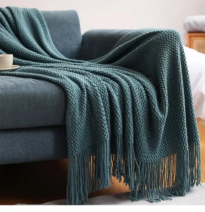 Nordic Style Knitted Throw