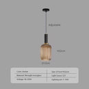 Pendant Light: Modern Nordic Glass Hanging Lighting Fixtures with amber glass, adjustable height, and E27 bulb.