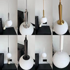 Modern Gold Glass Ball Pendant Lamp