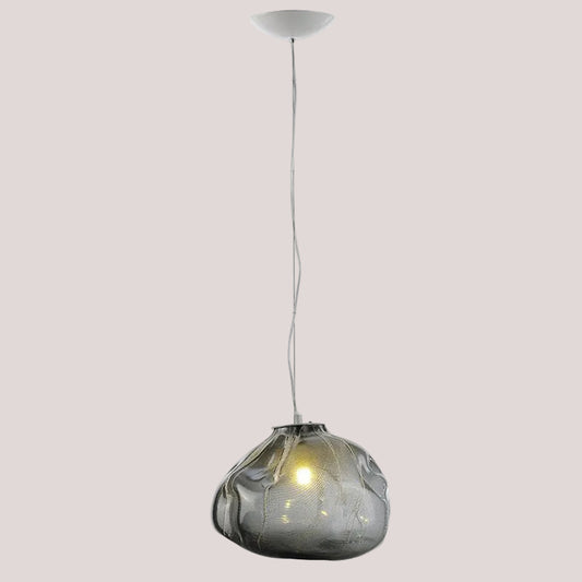 Nordic Cloud Glass Pendant Light – Smoky Grey Designer LED Chandelier