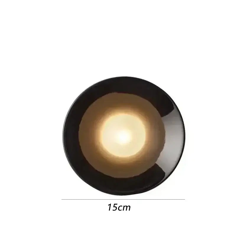 Bauhaus Round Metal Wall Lamp Paint Black/white 15cm/18cm Wall Light for Home Living Room Dining Room Bedroom LED Lighting