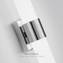 Large Modern LED Wall Lamp (42cm) in a sleek chrome finish, stylishly mounted on a white wall.