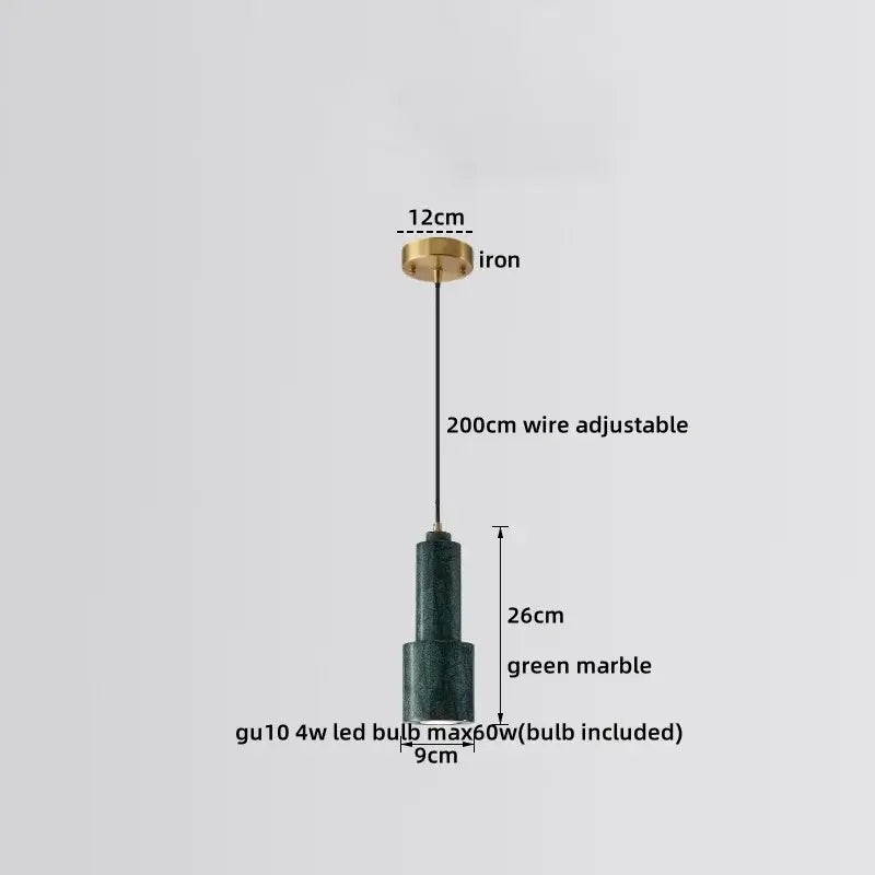 Art Deco Marble And Polished Copper Pendant Lights