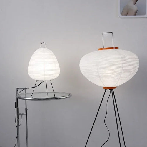Japanese Rice Paper Lamp. Floor & Table with Tripod Stand