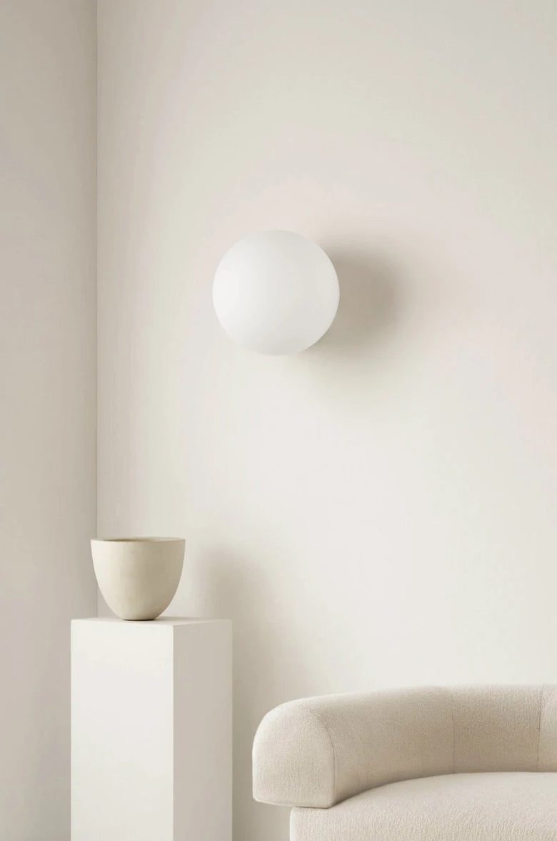 Frosted Glass Globe Wall Light - Modern LED Sconce