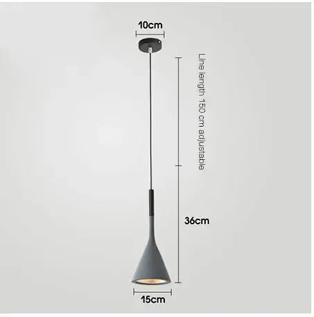 Nordic minimalist funnel pendant light, modern mini pendant, view 13