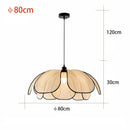Black and White Rattan Flower Lamp Shade in stylish design with dimensions 80cm diameter and 120cm height.