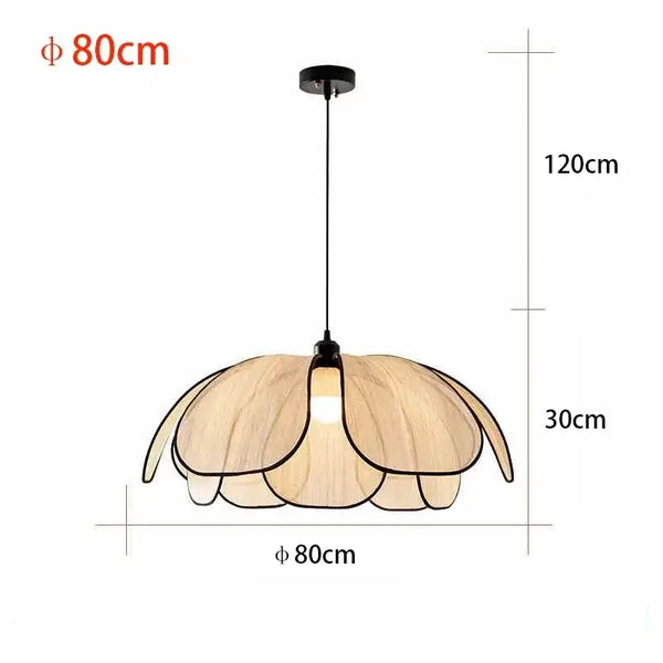 Black and White Rattan Flower Lamp Shade in stylish design with dimensions 80cm diameter and 120cm height.