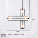 White Glass & Metal Art Deco Chandelier with iron and aluminum accents, featuring energy-efficient LED lighting.