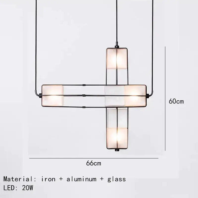 White Glass Art Deco Chandelier - Elegant Lighting