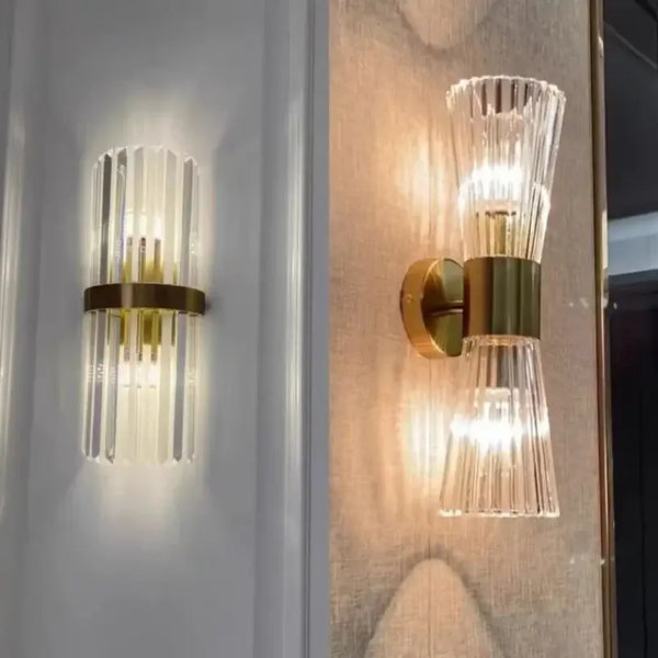 Unique Collection of Art Deco Sconces featuring stylish glass and gold accents for elegant interior lighting.