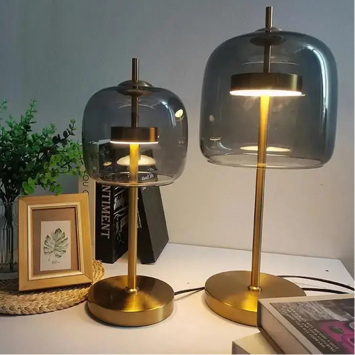 Czech Design Desk Lamps with Glass Shade featuring modern LED lights and elegant glass shades in a stylish setting.